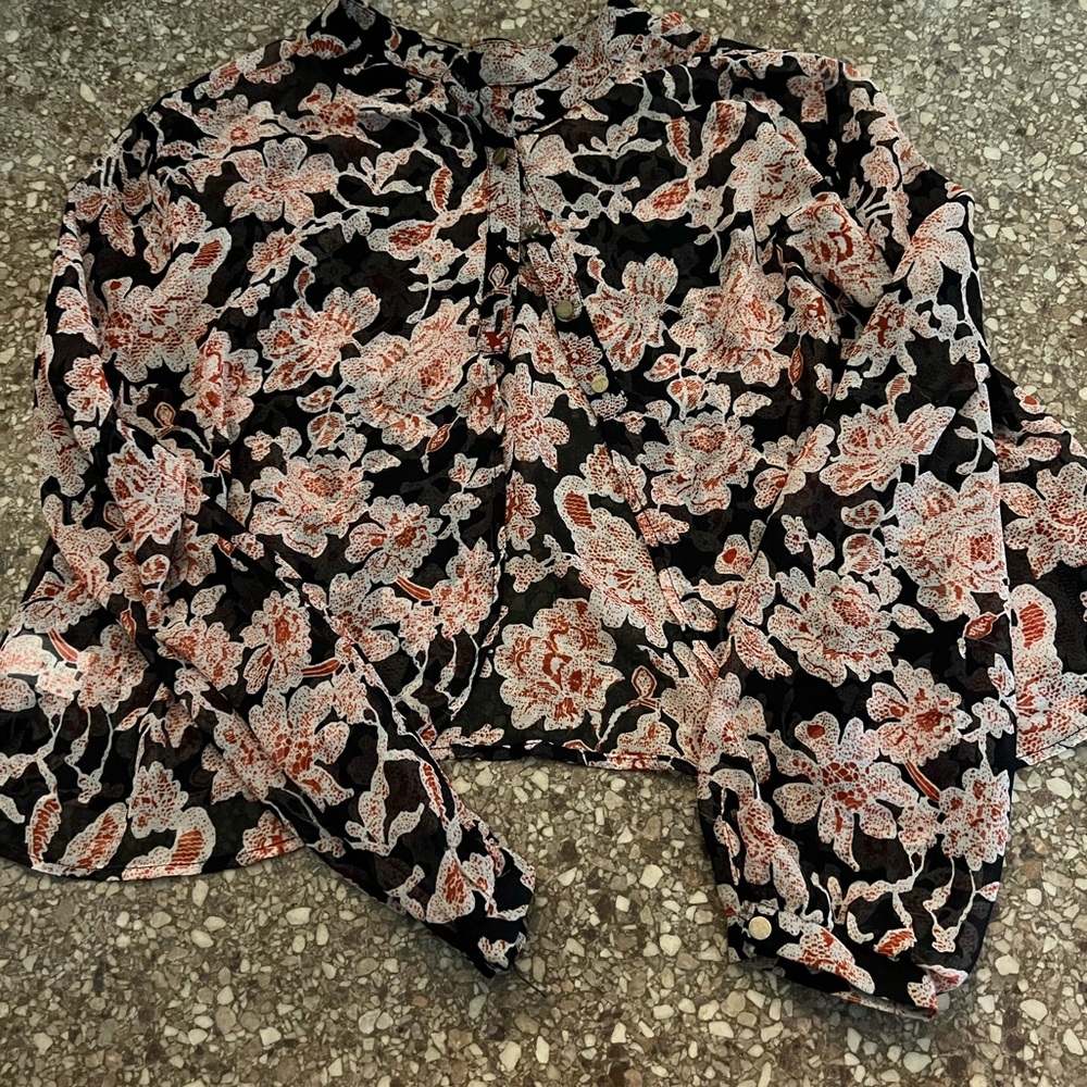 ASTR crop long sleeve blouse